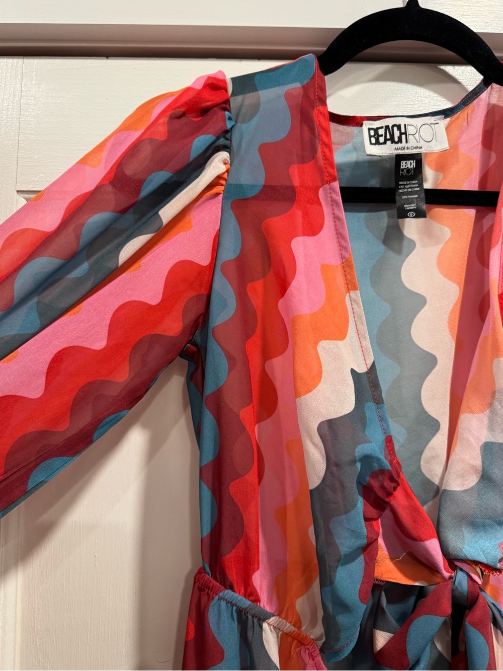 Beach Riot Shiloh Swim Cover Up Sheer Maxi Dress Rainbow Pool Vacation Resort - Picture 4 of 13